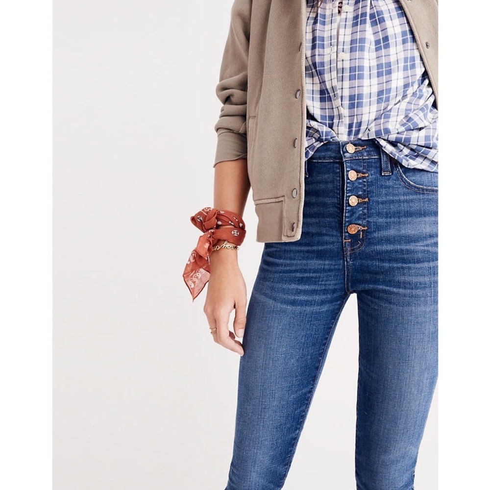 Madewell 10" High-Rise Skinny Jeans: Chewed-Hem Edition Size 26 - Picture 3 of 15